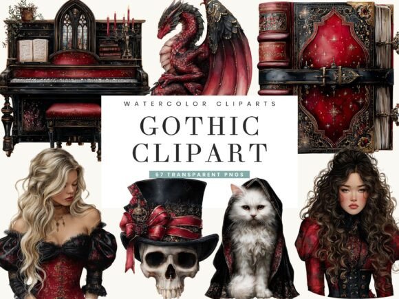 Download Watercolor Gothic Halloween Clipart - Halloween clipart Collection