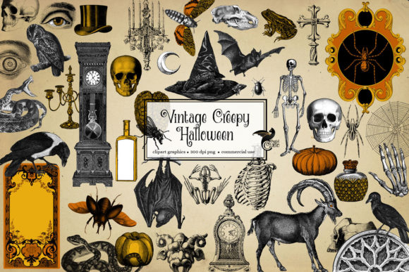 Download Vintage Creepy Halloween Clipart - Halloween clipart Collection
