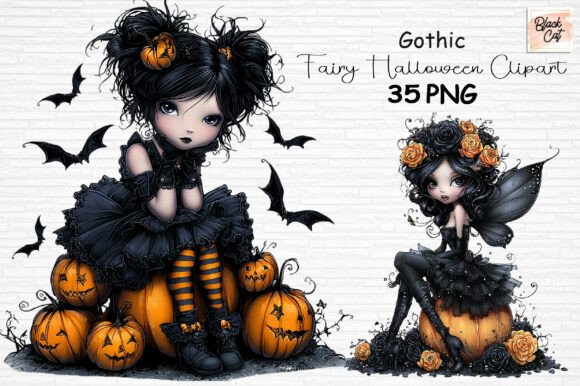 Download Gothic Fairy Halloween Clipart Bundle - Halloween clipart Collection