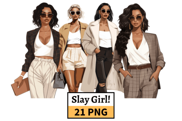 Download Beautiful Black Fashion Girl Clipart PNG - Premium Resources